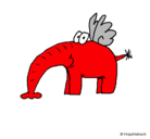 Dibujo Elefante con alas pintado por sasy