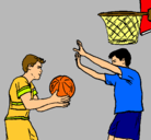 Dibujo Jugador defendiendo pintado por deportes