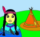 Dibujo India y tepee pintado por ariiadniika