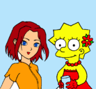 Dibujo Sakura y Lisa pintado por nereaguapa