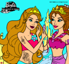 Dibujo Barbie se despiede de la reina sirena pintado por Lucia03
