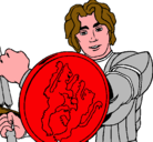 Dibujo Caballero con escudo de león pintado por mhgy