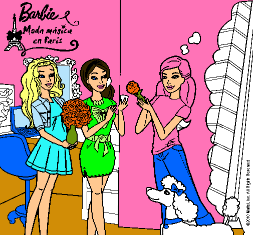 Dibujo Barbie de compras con sus amigas pintado por Cande52
