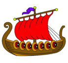 Dibujo Barco vikingo pintado por barcooo
