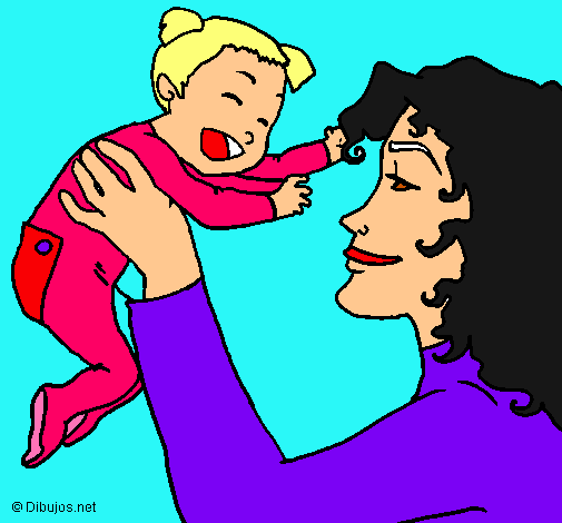 Dibujo Madre con su bebe pintado por larabaldini