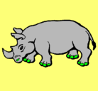 Dibujo Rinoceronte pintado por cuerno
