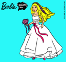 Dibujo Barbie vestida de novia pintado por Raquelsanandes
