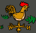 Dibujo Veletas y gallo pintado por migallito