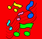 Dibujo Notas en la escala musical pintado por lizynm