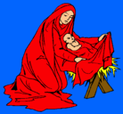 Dibujo Nacimiento del niño Jesús pintado por critina
