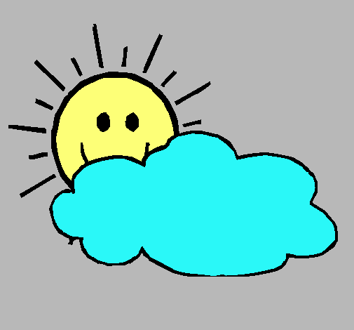 Dibujo Sol y nube pintado por antonellan