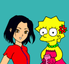 Dibujo Sakura y Lisa pintado por saritachulit