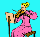 Dibujo Dama violinista pintado por laritzza