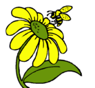 Dibujo Margarita con abeja pintado por sheilffgagse