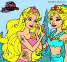Dibujo Barbie se despiede de la reina sirena pintado por Peluciitha