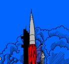 Dibujo Lanzamiento cohete pintado por gfgf