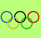 Dibujo Anillas de los juegos olimpícos pintado por olinpicos