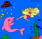 Dibujo Barbie jugando con un delfín pintado por 514643434254