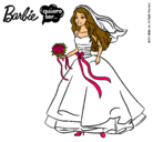Dibujo Barbie vestida de novia pintado por marina7estre
