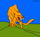 Dibujo Tigre con afilados colmillos pintado por sikossis