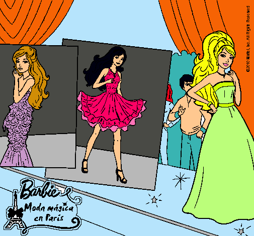 Dibujo Barbie, desfilando por la pasarela pintado por liborytmma
