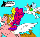 Dibujo Hadas con sus caballos mágicos pintado por volando