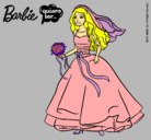 Dibujo Barbie vestida de novia pintado por vlentinita