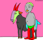 Dibujo Cabra y niño africano pintado por NAYELYYYY