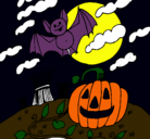 Dibujo Paisaje de Halloween pintado por gatiita