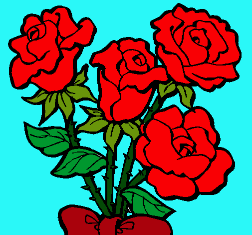 Dibujo Ramo de rosas pintado por montsita