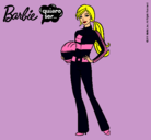 Dibujo Barbie piloto de motos pintado por Lydia