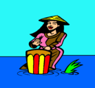 Dibujo Mujer tocando el bongó pintado por marialopez