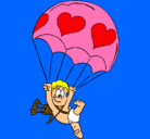 Dibujo Cupido en paracaídas pintado por AMORITO