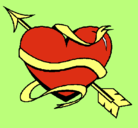 Dibujo Corazón con flecha pintado por emaema