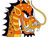 Dibujo Cabeza de dragón pintado por palma