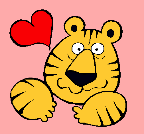 Dibujo Tigre loco de amor pintado por MACARENA_21