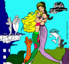 Dibujo Barbie sirena y la reina sirena pintado por Kamilita18