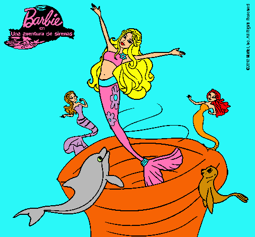 Barbie sirena contenta