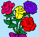 Dibujo Ramo de rosas pintado por bonitas
