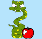 Dibujo Serpiente y manzana pintado por MACARENA_21