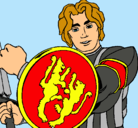 Dibujo Caballero con escudo de león pintado por firework