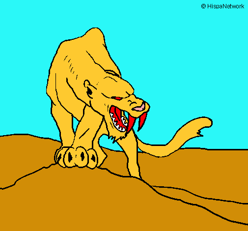 Dibujo Tigre con afilados colmillos pintado por assecino