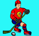 Dibujo Jugador de hockey sobre hielo pintado por javierin5
