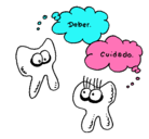 Dibujo Conversación de dientes pintado por corazones7sa