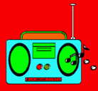 Dibujo Radio cassette 2 pintado por decking