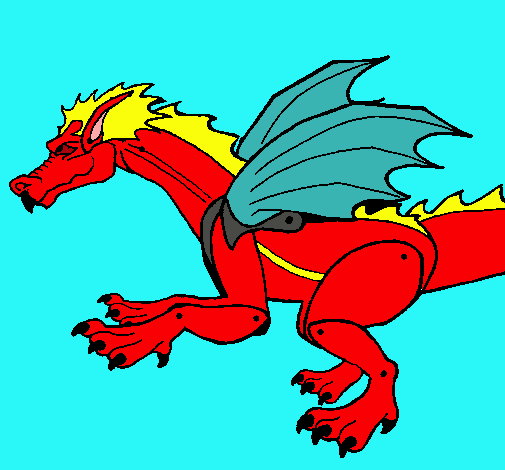 Dibujo Dragón feroz pintado por assecino