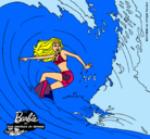Dibujo Barbie practicando surf pintado por jani