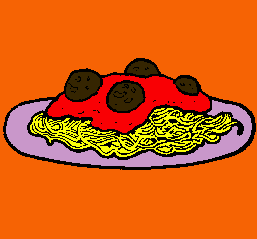 Dibujo Espaguetis con carne pintado por ISA200