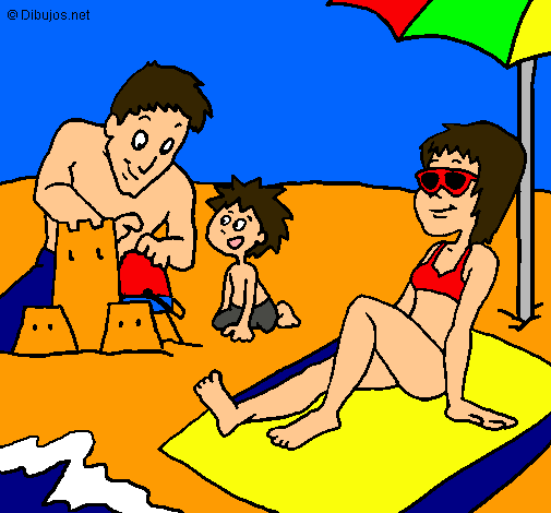 Dibujo Vacaciones familiares pintado por dominique1