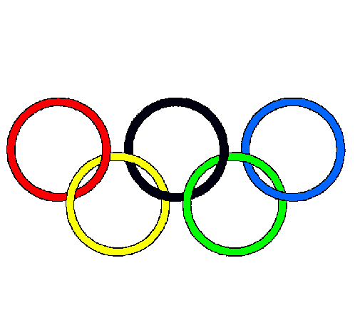 Dibujo Anillas de los juegos olimpícos pintado por trueno